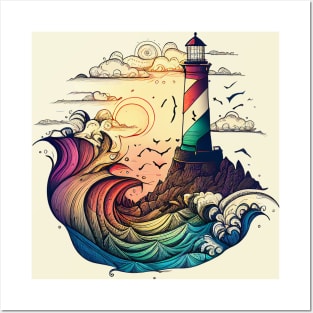 Lighthouse Colorful Art Creation V2 Posters and Art